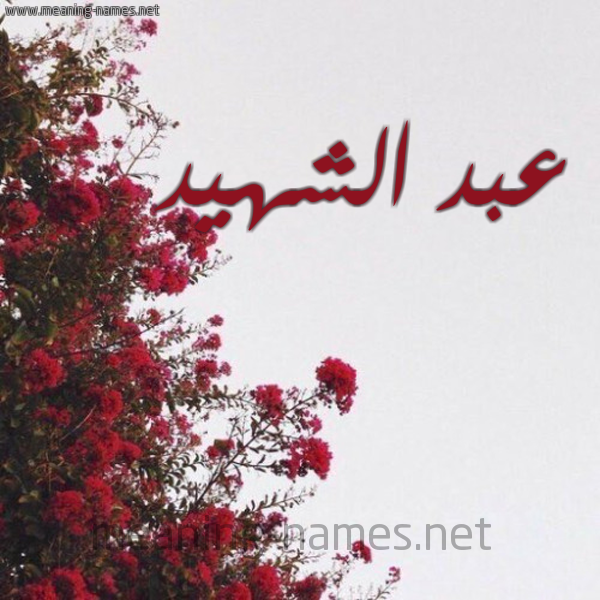 شكل 18 صوره الورد الأحمر للإسم بخط رقعة صورة اسم عبد الشهيد ABDECH-CHAHID